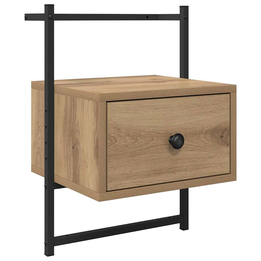 Bedside Cabinet with Drawer 2 pcs Artisan oak 35 x 30 x 51 cm